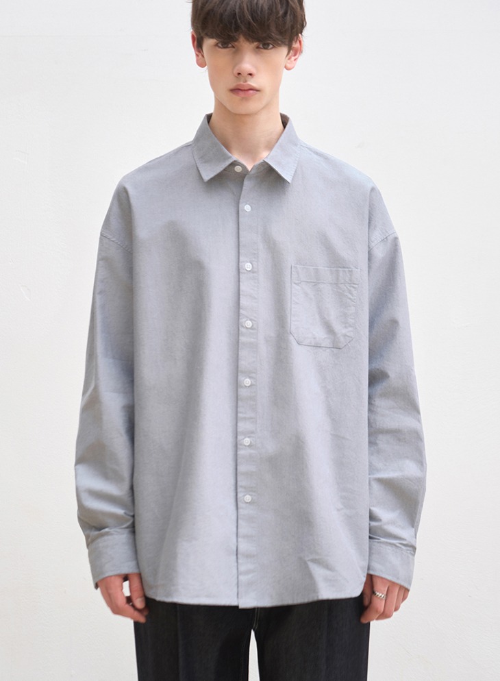 OVER-FIT OXFORD SHIRT [GREY]