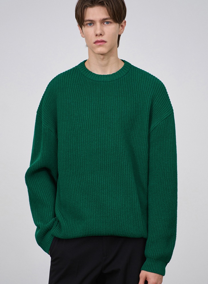 HACHI BULKY ROUND KNIT [GREEN]