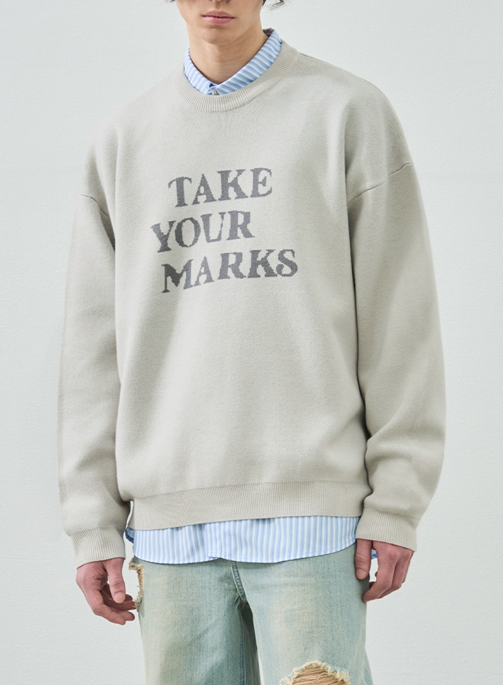 MARKS LETTERING PULLOVER KNIT [CREAM]