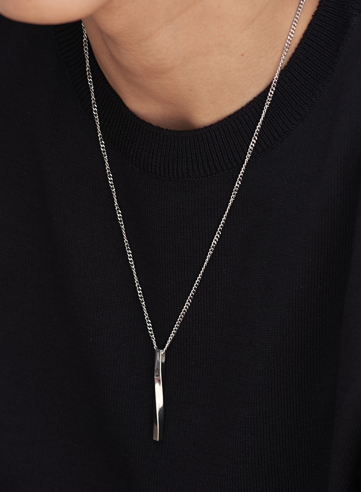 TWIST BAR SURGICAL NECKLACE [SILVER]