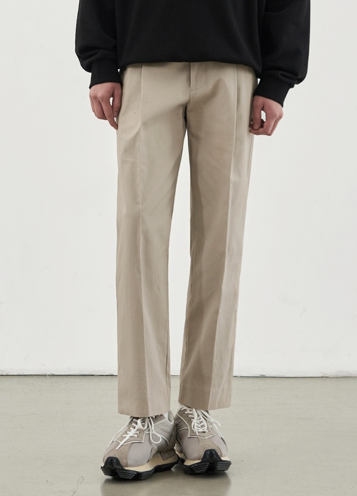 TAPERED BANDING CHINO PANTS [L.BEIGE]