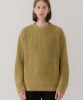 OVER-FIT TEXTURED ROUND KNIT [OLIVE]