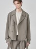 RELAXED WOOL SHORT TRENCH JACKET [GREIGE]